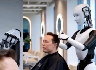 WATCH: Is Elon Musk getting a hair cut from robot in this video?