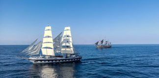 PNS Rah Naward holds joint sailing with Italian navy ship Amerigo Vespucci