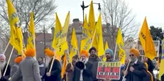 Indian Republic Day; Sikhs protest outside the Indian Embassy in America