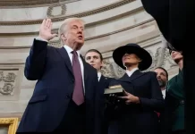 Trump didn't place his hands on Bible while taking oath of office