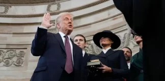 Trump didn't place his hands on Bible while taking oath of office