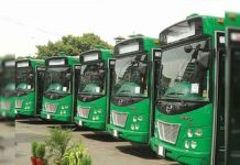 number of green buses in Balochistan