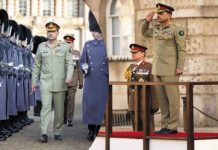 The Army Chief was given a warm welcome in Britain